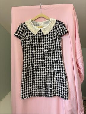 Rare Editions Black & White Tweed Dress size 10